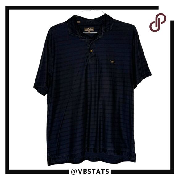 Rodd & Gunn Men's Hays Basin Rib Stripe Short Sleeve Polo Shirt Marine Blue 2XL - Picture 1 of 7